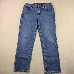 Riders by Lee Jeans Womens 12 Petite Blue Straight Leg Mid Rise Denim